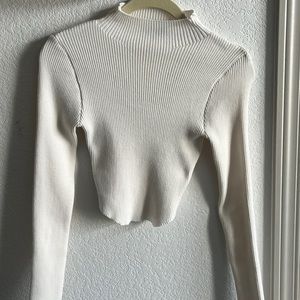 Cropped high neck sweater